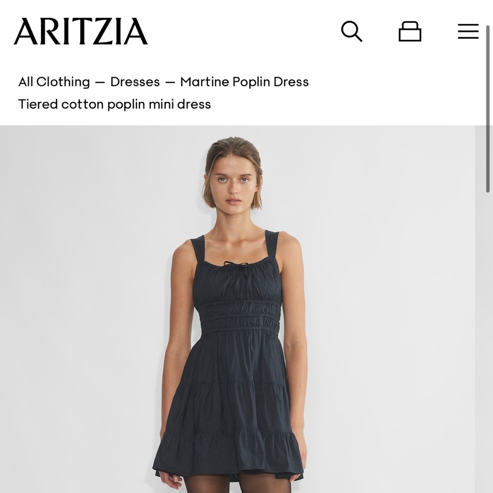 SOLD — Aritzia Martine Poplin Black Dress